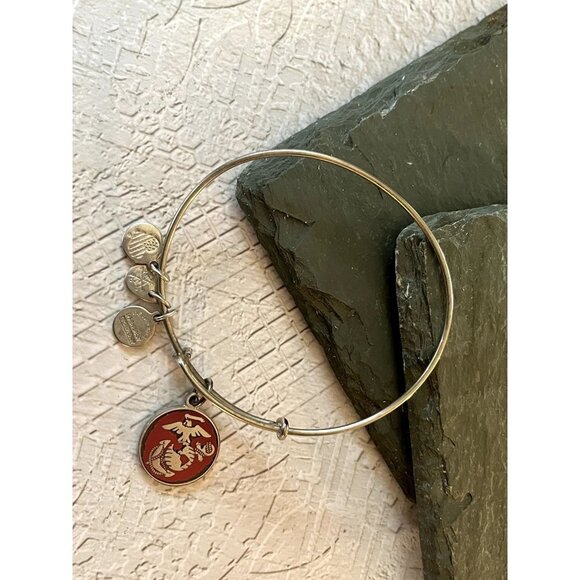 Alex and Ani Silver U.S. Marine Corps Charm Bangle - Picture 1 of 8